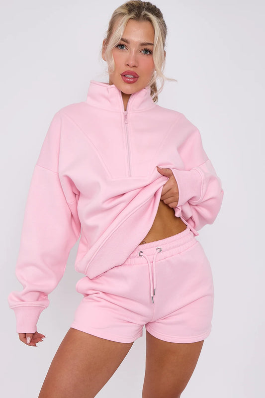 HALF ZIP TOP & SHORT SET