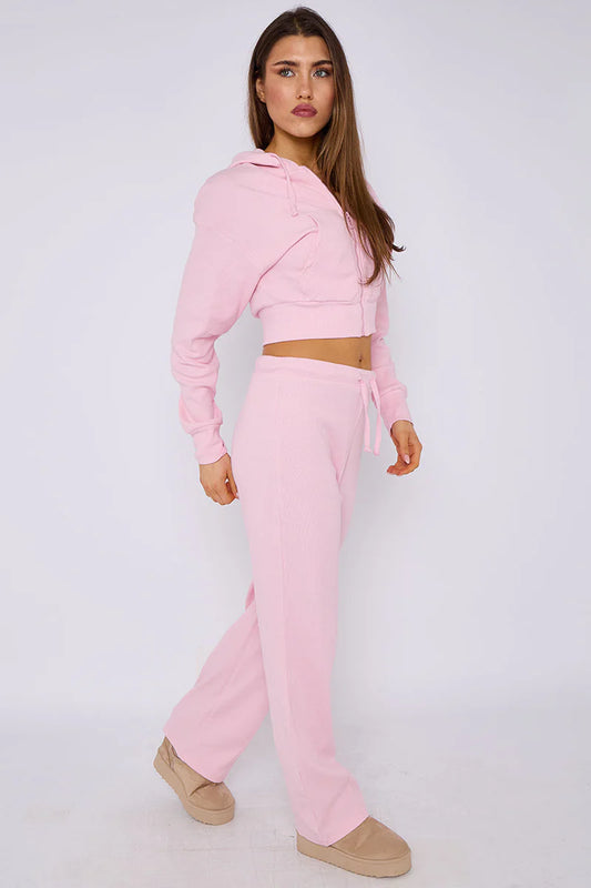 SOFT RIB ZIP HOODIE SET